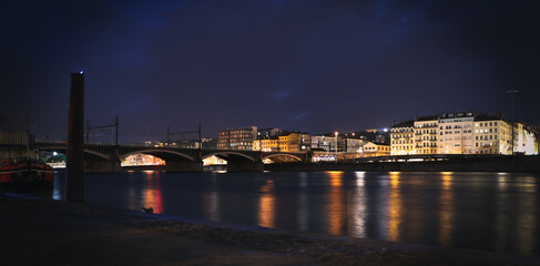 Fototapeta premium Night River, Long Exposure Light Photography