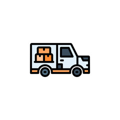 delivery vector icon filled line style. Perfect for website, application, commerce, presentation, logo and more. simple and modern color outline icon