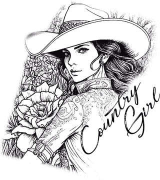Country Girl Coloring Pages