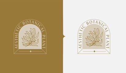 Abstract Plant Botanical Flower Line Art Line Drawing. Universal creative premium symbol. Vector illustration. Creative Minimal design template