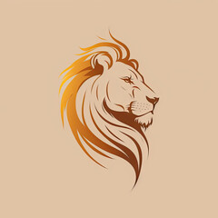 A flat logo of a lion head, made using generative ai