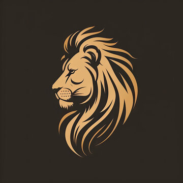A flat logo of a lion head, made using generative ai