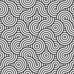 Seamless pattern background with black and white geometric stripe line