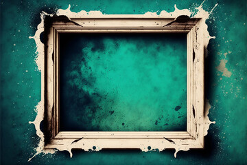 Abstract grunge paint splash with frame for wallpaper design