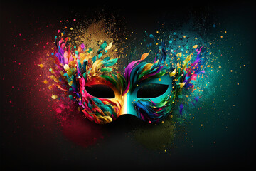 bright multicolored carnival mask festival background