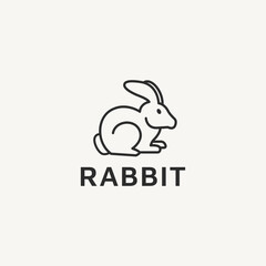 rabbit bunny logo design with line art style 2