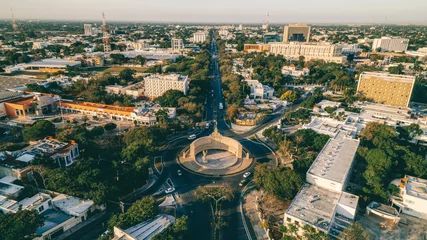 Crédence de cuisine en verre imprimé Paris city aerial view of Merida Yucatan Mexico 