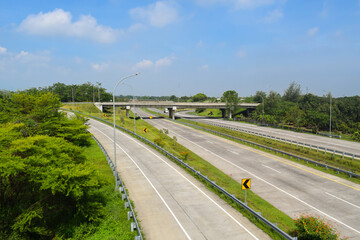 The condition of toll roads. View from aerial, Toll Road, East Java, Indonesia, Asia