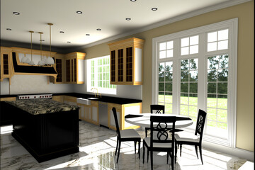 Fototapeta premium modern kitchen, Generative AI