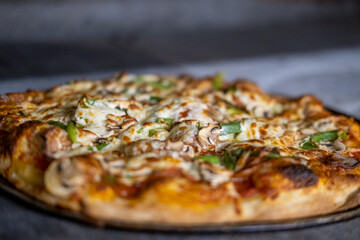 Close up of all dressed pizza