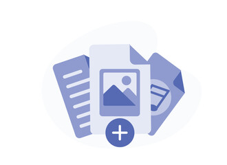 icon with documents media