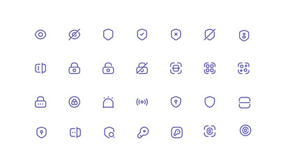 Vector set icons Security