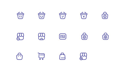set of icons shopping for web design