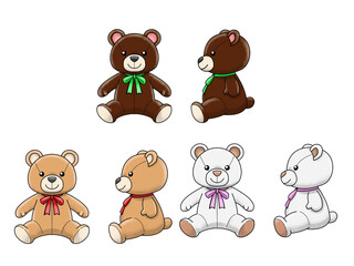 くまのぬいぐるみ3色