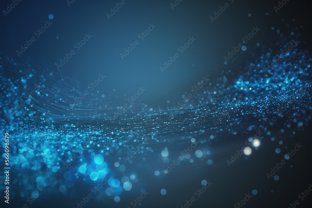 Poster blue technology abstract background with floating 3d particles texture . admirable generative ai ima
