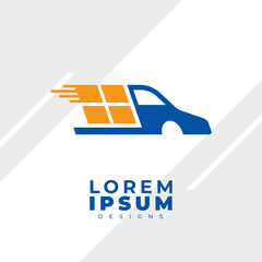 Fast package delivery logo with color gradation