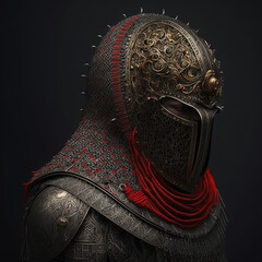 Obraz premium red medieval armor and soldier