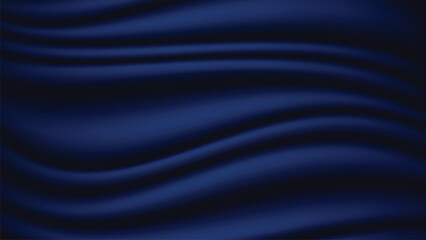 Abstract background of blue fabric texture. Wallpaper luxury by soft curve of canvas and wave. Illustration background of blue cloth and satin.