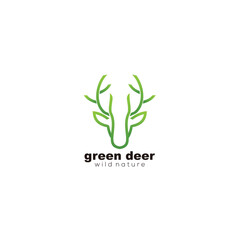 green head deer logo design line art colorful