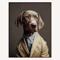 dog portrait elegant abstract suit outfit
