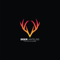 deer horn logo design gradient style color