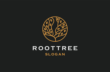 Root Tree vector icon. Nature tree vector illustration logo design.