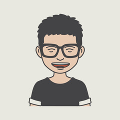 character illustration design, laughing human face icon