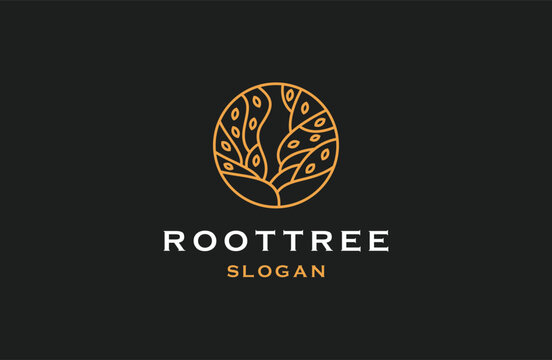 Root Tree vector icon. Nature tree vector illustration logo design.