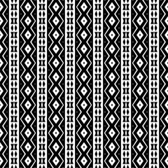 Vector pattern in geometric ornamental style. Black and white color.Seamless repeat pattern.Simple geo all over print block for apparel textile, ladies dress, fashion garment, digital wall paper.