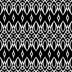 Vector pattern in geometric ornamental style. Black and white color.Seamless repeat pattern.Simple geo all over print block for apparel textile, ladies dress, fashion garment, digital wall paper.