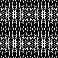 Vector pattern in geometric ornamental style. Black and white color.Seamless repeat pattern.Simple geo all over print block for apparel textile, ladies dress, fashion garment, digital wall paper.