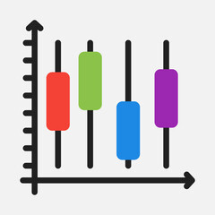 Stats icon in flat style, use for website mobile app presentation