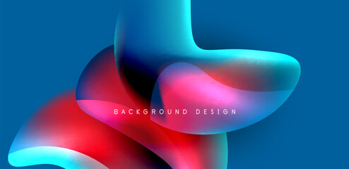 Fluid color liquid 3d elements abstract background