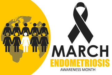 Vector illustration on the theme of Endometriosis awareness month observed each year during March. 
