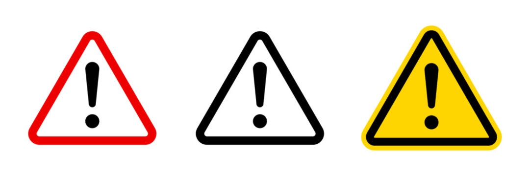 Warning, attention, caution sign set