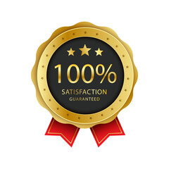 Transparent100% satisfaction guaranteed badge sticker, best for campaign Promotion etc.
