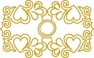 swirling hearts seamless ornamental line pattern 