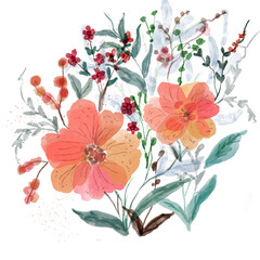 Spring flower watercolor