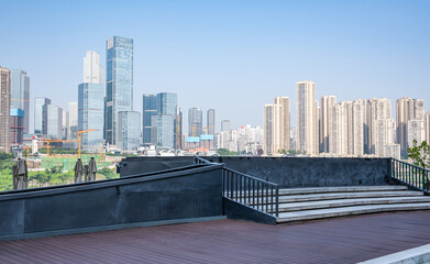 Fototapeta na wymiar Sky Mirror Observation Deck, Mayor Jiahui Shopping Center, Chongqing, China
