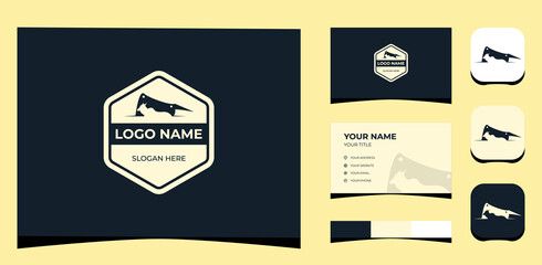 Template Logo Creative Meat, Restaurant, cow slaughter, Vintage concept. Creative Template with color pallet, visual branding, business card and icon.