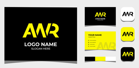 Obraz premium Template Logo Creative Initial A W R, Minimalist Modern and energic concept. Creative Template with color pallet, visual branding, business card and icon.
