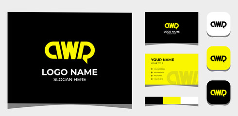 Obraz premium Template Logo Creative Initial A W R, Minimalist Modern and energic concept. Creative Template with color pallet, visual branding, business card and icon.
