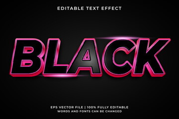 Black pink cinema 3d editable text effect
