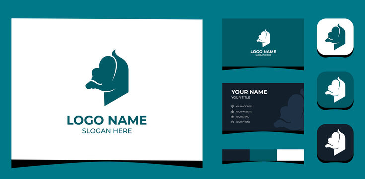 Template Logo Creative Solid Semar Illustration head. Creative Template with color pallet, visual branding, business card and icon.