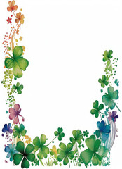 St Patricks Day Decorative Border. Generative AI