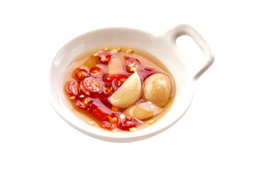 Fish sauce chili is a very popular condiment in Thai cuisine that adds a spicy and salty flavor. Composed of fresh sliced chilli, garlic, fish sauce, can add sugar and lime. Thai Chili Fish Sauce.