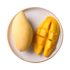 Ripe and sliced cube mango fruit, Tropical fruit