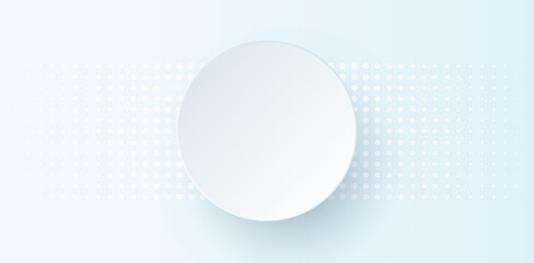 Abstract geometric background with white and blue gradient circle background