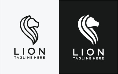 logo design lion modern abstract template