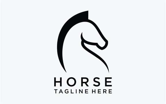 horse logo design modern simple template